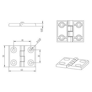 चीन की निर्माता 3046 काले डाई कास्टिंग भारी 40*40 मिमी 40x40 मिमी हिंज एल्यूमीनियम एक्सट्रूज़न प्रोफाइल 20 30 40 मिमी हिंज - Product Image 2
