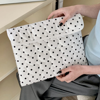 Sac d'ordinateur portable personnalisé en forme de cœur à pois Quilting Cotton 13-14 pouces Notebook Tablet Pouch Business Office Portfolio Bag