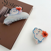 Liwu Nouvelle Pince à Cheveux Créative en Acétate Personnalisée, Motif Lapin Nuage de Dessin Animé et Feuille, pour Femme