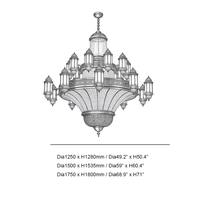 Grand lustre en cuivre gravé de luxe, luminaire suspendu décoratif pour hall, villa, hall d'entrée, lustre pour plafond haut