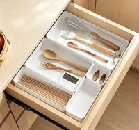Organisateur de bureau empilable en plastique avec tiroirs et séparateurs pour ustensiles de cuisine, maquillage, cosmétiques et articles de salle de bain