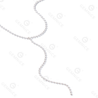 Gemnel vente chaude 925 argent sterling 18k or mini perle boule chaîne lariat collier femmes