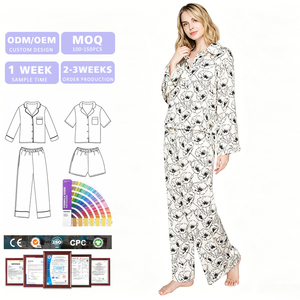 Custom Bamboo <b>Print</b> Pajama Loungewear Set Soft Winter Pyjama Long Sleeve Modal PJ Set Sleepwear - Product Image 1