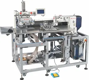 VMA V-T3020ATPSL-2 çift iğne otomatik dikiş cep kot makinesi için endüstriyel takın