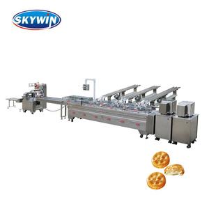 स्काईविन स्वचालित दो लेन एक रंग 3 + 2 स्वचालित क्रीम सैंडविच बिस्कुट निर्माता बिस्किट सैंडविच बनाने और रैपिंग मशीन - Product Image 1