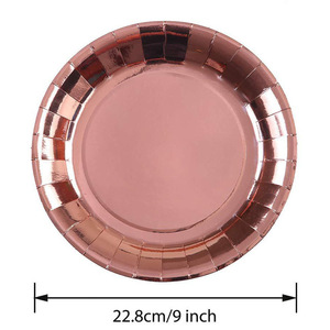 ชุดจานชามกระดาษสีโรสโกลด์แบบใช้แล้วทิ้ง ยี่ห้อ DAMAI พร้อมแก้ว กระดาษเช็ดปาก อุปกรณ์จัดงานเลี้ยง จานสำหรับงานเลี้ยง ขายส่งอุปกรณ์จัดงานเลี้ยง - Product Image 6