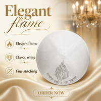 Kippa juive Shtreimel personnalisée à faible MOQ avec broderie de feu, style ethnique, avec clip