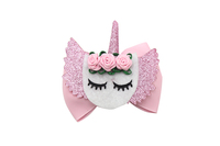 Vente Flash : Barrette à Cheveux Licorne Ailes d'Ange en Grosgrain avec Joli Nœud à Paillettes pour Fêtes de Filles
