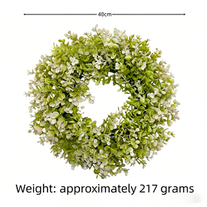 Corona Redonda de Flores Artificiales de Eucalipto, Hecha a Mano, Ecológica, Decorativa para Fiestas, Navidad, Puerta, Pared y Hogar - Product Image 4