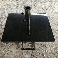 Base de parasol mobile en granit gris avec poignée extractible, support de parasol carré robuste pour terrasse de jardin extérieure