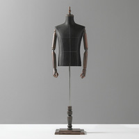 Présentoir de Mannequin homme en tissu, demi-corps, avec bras en bois, accessoire de boutique, robe formelle