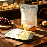 Pochette en PET, PE et nylon pour viande congelée, qualité alimentaire, sac d'emballage vertical à fermeture éclair sous vide, matériau durable