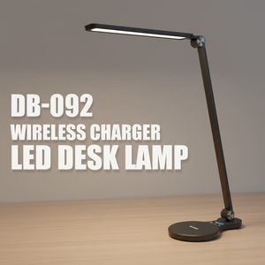 Lampada da Scrivania LED in Alluminio Bianco con Ricarica Wireless, Controllo Touch Dimmerabile, Design Minimalista per <span class=keywords><strong>Sala</strong></span> <span class=keywords><strong>Lettura</strong></span> - Product Image 3