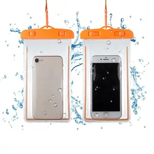 Evrensel PVC su geçirmez cep telefonu çanta iphone samsung için şeffaf su geçirmez telefon kılıfı