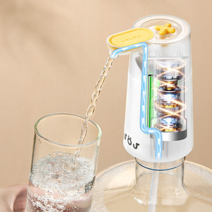 Distributeur d'eau pour oiseaux, pompe à eau électrique portable, 9x7.3x14cm, blanc et jaune, pour usage domestique - Product Image 3