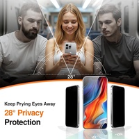 Colle complète 2.5D 0.33mm 28 °   Protection d'écran en verre trempé anti-espion pour iPhone 17 16 15 14 13 Pro Max avec cadre d'alignement anti-poussière