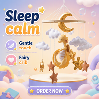 Mobile bébé en feutrine Dragon - Décoration de berceau en peluche douce pour la chambre d'enfant