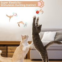 Nouveau jouet interactif pour chat en caoutchouc, balle élastique en plumes et fausse fourrure de poulet, écologique, moderne, jouet de stimulation pour chat, anti-ennui, fournitures