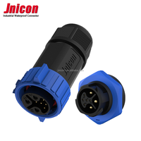 Jnicon 3 + 5 pines de alimentación y señal macho hembra IP67 conector de cable eléctrico impermeable