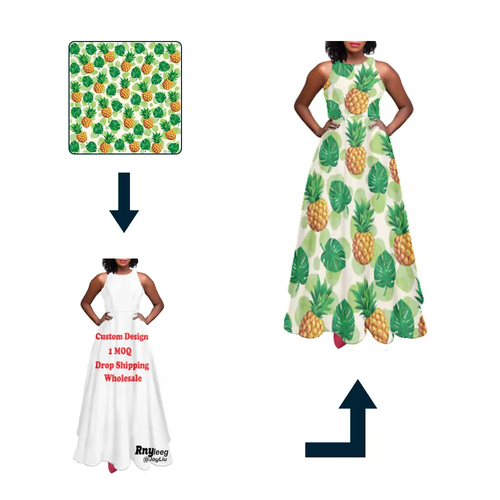 विशेष कस्टम उत्पाद आस्तीन रहित-लाइन स्कर्ट महिलाओं के लिए महिलाओं के लिए प्रिंट