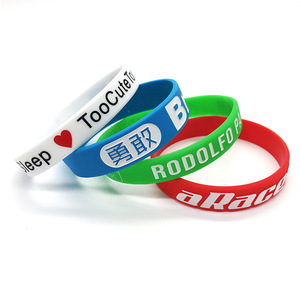 Customized High Quality Thick Promotional Debossed Waterproof Eco-Friendly <b>Silicone</b> <b>Rubber</b> Wristband Message Logo - Product Image 5