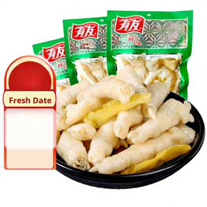 Pieds de poulet marinés au poivre, texture dure épicée, prêt à manger, certifié HACCP, 136g, collation à base de viande en sachet - Product Image 1