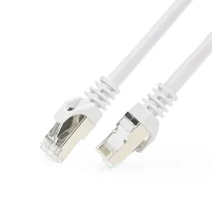 Kabel Ethernet Sstp, berlapis kualitas Premium cetakan injeksi Rj45 Cat 7 Plug kabel jaringan Emas 3m 25 Ft 100ft