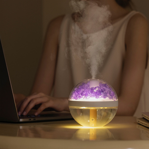 Nuevo regalo creativo 800mAh diseño de flores <span class=keywords><strong>artificiales</strong></span> Mini humidificador de aire escritorio decoración del hogar humidificador con luz nocturna - Product Image 4
