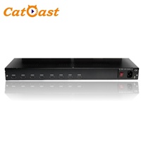 Codificador Modulador de TV por Cable Digital, 8 HD a 4 Portadoras RF QAM DVB-T, Protocolo UDP/RTP, Opción de Pantalla LED, MPEG-4/H.264 AAC