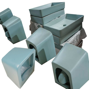 Ensemble <span class=keywords><strong>WC</strong></span> <span class=keywords><strong>suspendu</strong></span> et lavabo en céramique pour maison, avec finition mate, sans rebord, en céramique dorée, design artistique, à poser sur comptoir - Product Image 1