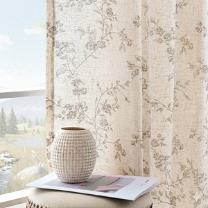 Rideaux imprimés floraux JINCHAN Artisan <span class=keywords><strong>Charlotte</strong></span>, draperies en lin style ferme vintage, fabrication personnalisable et neutre en carbone - Product Image 2