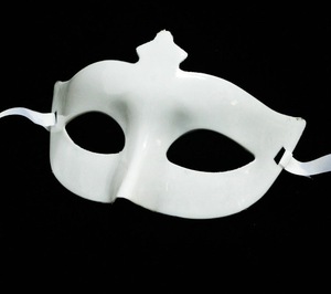 2024 Hot Halloween ragazze bianco semplice maschera mascherina mascherata mascherata una piccola maschera appuntita - Product Image 4