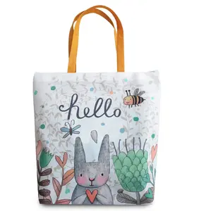 weekend go to beach tote bag eco friendly cotton canvas shopping bags for brand name promotion