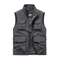 Gilet de pêcheur multi-poches Cartoon logo Gilet Pêche Randonnée Reporter Photographie Camping Chasse Gilet