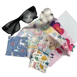 Oem Customized Cartoon Printing Logo Microfibre Glass Cloth Sunglasses Wiping Cleaner Glasses Cleaning Cloth