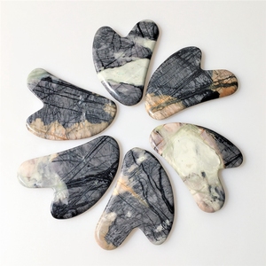 Pierres de guérison Picasso, <span class=keywords><strong>jaspe</strong></span> Gua Sha, en forme de cœur, accessoire pour <span class=keywords><strong>le</strong></span> soin Anti-vieillissement, meilleure vente - Product Image 6