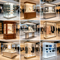 Vitrine de présentation de bijoux moderne, grande, dorée, avec éclairage LED, étanche, verrouillable, sur pied, avec étagères en verre pour magasin