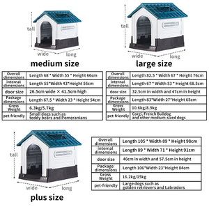Casa para Perros de Plástico PP al por Mayor, con Techo Tipo Toca de Árbol, Impermeable, con Base Bloqueable y Techo Desmontable para Perros de Exterior - Product Image 6