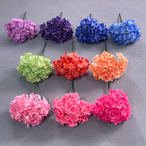 Bouquet d'hortensias artificiels, fleurs en plastique, décoration de mariage, décoration de la maison - Product Image 2