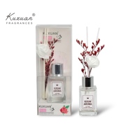Diffuseur de roseaux en verre transparent de marque privée de 35ml nouveau design de luxe pour la décoration de la chambre à coucher du bureau à domicile