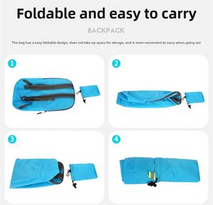 Promotion Custom Logo <b>Foldable</b> Reflective Safe Travel <b>Backpack</b> WaterResistant Lightweight Dual Compartment - Product Image 3