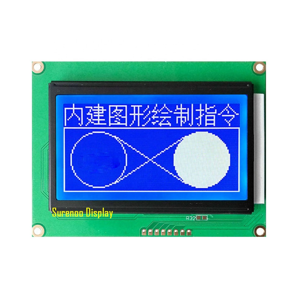 RTS-3.0" 93X70MM 12864 128*64 I2C STN Blue Negative Graphic Matrix LCD Module Display Screen Panel w/ LED Backlight for Arduino