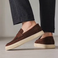 Mocassins décontractés pour hommes en daim de haute qualité, respirants, antidérapants, à enfiler, semelle extérieure en PVC, toutes saisons