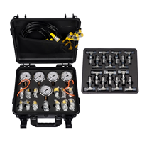 Kit de test de pression hydraulique avec 5 manomètres, 600 bars, 13 raccords, 5 flexibles pour outil de test de pression hydraulique d'excavatrice