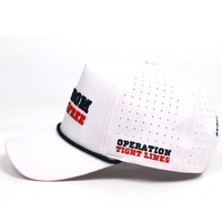 Casquette perforée de haute qualité à 5 panneaux, découpée au laser, imperméable, avec trous de ventilation et cordon