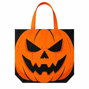 Wholesale High Quality Halloween Shopping Carry Bags Stock Custom Pattern Available Economical Price Cotton <b>Canvas</b> <b>Tote</b> Bag Rope - Product Image 3