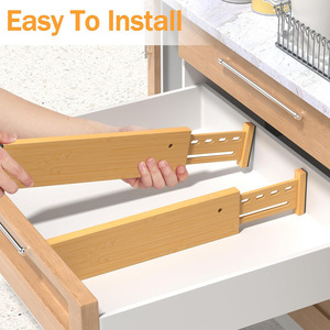 Organizador de Almacenamiento Extensible de Bambú para Cajones, Separador Rectangular de Escritorio, Tipo Vertical, para Ordenar Cajones - Product Image 4