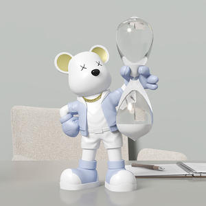 Timer a Clessidra da 60 Minuti in Resina con Orso Violento Dipinto a Mano - Oggetto d'Arte Creativo e da Collezione per Soggiorno e Cameretta dei Bambini - Product Image 3