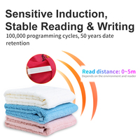 Étiquette RFID UHF en silicone résistante à la chaleur et lavable, étiquette souple pour le linge, communication passive 860-960 MHz pour vêtements et serviettes