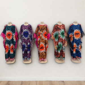 Nuovo all'ingrosso moda di grandi dimensioni abito da donna <span class=keywords><strong>africano</strong></span> estivo stampato rotondo - Product Image 5